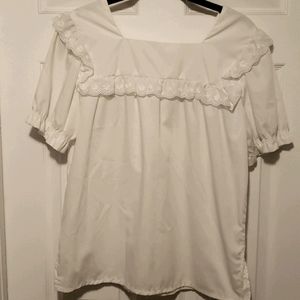 Vintage Puff Sleeve Lace Blouse